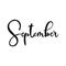 Hand drawn calligraphy lettering month September. Handwritten phrase for invitation card, calender, banner, poster, flyer.