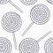 Hand drawn candies outline seamless pattern in black and white. Doodle food background