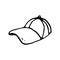 Hand drawn cap doodle. Sketch sports equipment and simulators, i