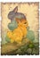 Hand drawn cartoon anime illustration of a cute fantasy baby animals looking like bunnies