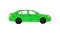 Hand Drawn Cartoon Green Car Driving in a Loop in Alpha Channel