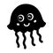 Hand-drawn cartoon jellyfish isolated on a white background.