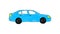 Hand Drawn Cartoon Light Blue Car Driving in a Loop in Alpha Channel