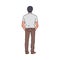 Hand drawn cartoon man from back view - young male character standing
