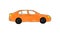 Hand Drawn Cartoon Orange Car Driving in a Loop in Alpha Channel