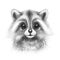 Hand Drawn Cartoon Raccoon Portrait