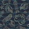 Hand drawn cephalopods seamless pattern