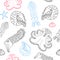 Hand drawn cephalopods seamless pattern