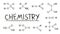 Hand drawn chemical formulas of different substances