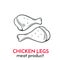 Hand drawn chicken legs icon