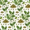Hand drawn chickpeas seamless pattern. Vector illustration in colored sketch style