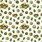 Hand drawn chickpeas seamless pattern. Vector illustration in colored sketch style