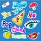 Hand drawn childish fashion stickers vector