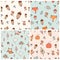 Hand drawn childish patterns collection with autumnal design