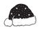 Hand drawn Christmas black hat on white background. Creative ink art work. Actual vector drawing