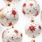 Hand drawn christmas ornaments on white backdrop, a stunning collection of festive decorations.
