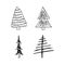 Hand drawn Christmas trees