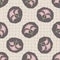 Hand drawn chrysanthemum flower seamless pattern. Japanese style polka dot ditsy background. Soft pink neutral tones