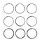 Hand drawn circle line sketch set. Vector circular scribble doodle round circles for message note mark design element. Pencil or