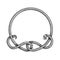 Hand drawn circle rope frame with free style nodes. Sketch nautical design element. Best for marine and western designs.