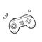 Hand drawn classic game controller. joystick doodle