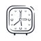 Hand drawn classic ringing alarm clock line art