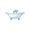 Hand drawn clawfoot bathtub with faucet and douche