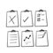 Hand drawn Clipboard Line Icons Collection doodle vector