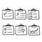 Hand drawn Clipboard Line Icons Collection doodle vector