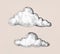 Hand-drawn clouds illustration solated on background