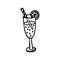Hand drawn cocktail doodle icon. Hand drawn black sketch. Sign s