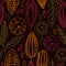 Hand drawn cocoa bean.Vector seamless pattern.