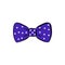 Hand drawn color vector butterfly tie, violet