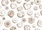 Hand drawn cookies pattern seamless design on white