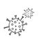 Hand drawn corona virus illustration with doodle style vector isolated