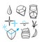 hand drawn Cosmetic Properties and Effects related illustration icon isolated doodle