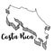 Hand drawn of Costa Rica map