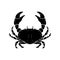 Hand drawn crab illustration. Seafood. Design element for logo, label, emblem, sign, poster.