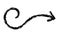 Hand drawn crayon chalk charcoal line arrow. textured arrow isolated on white. squiggle and scribble stroke. Element for