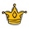 Hand drawn crown. Royal tiara. Doodle icon. Sketch style