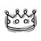 Hand drawn crown. Royal tiara. Sketch style. Doodle icon