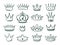 Hand drawn crown. Sketch crowns queen coronet simple elegant black crowning vintage coronal icons majestic tiara