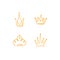 Hand drawn Crown vector collection. Doodle crowns vector illustration set. Royal head  King crown  Queen crown with various design