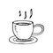 Hand drawn cup of coffee doodle icon. Hand drawn black sketch. S
