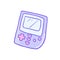 Hand drawn cute 90s aesthetic girl retro electronic game device