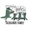 Hand drawn  cute cartoon illustration family of dinosaur