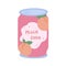 Hand-drawn cute isolated clipart illustration of peach soda can packaging