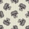 Hand drawn cute schnauzer face breed dog seamless vector pattern. Purebred pedigree puppy domestic dog on paw background