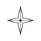 Hand drawn decorative celestial star. Spiritual symbol celestial space. Magic talisman isolated on white background
