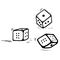 Hand drawn dice illustration with doodle style vector